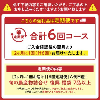 ふるさと納税 八代市 【定期便6回】【2ヶ月に1回お届け】八代市産!旬の農産物詰合せ 福袋 7品以上_065-5047-A |  | 01