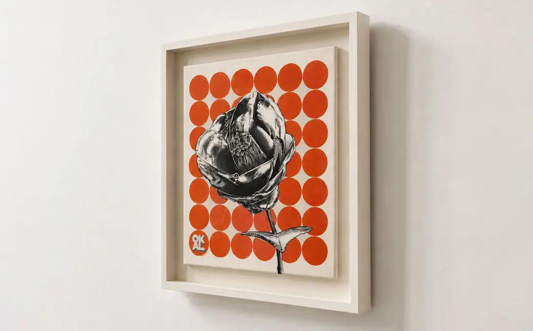 熊本城とPOPART HIGOROCKERS 肥後六花 アクリル画 アクリル 絵画 絵 美術 芸術 石膏ボード用フック付き 熊本県 熊本市