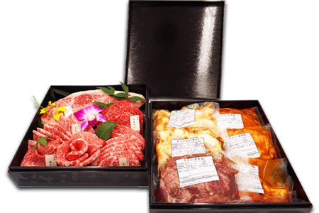 焼肉屋の宝箱（米沢牛カルビ＆希少部位と和牛ホルモンほか計2kg詰合せ）_B106
