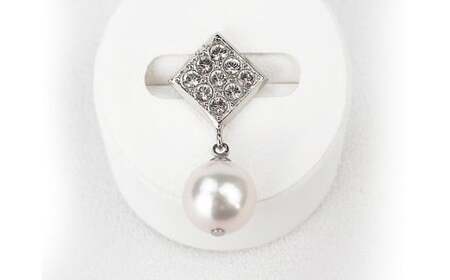 真珠 タイタック ネクタイピン 8.0-8.5mm 菱形 パール （862）