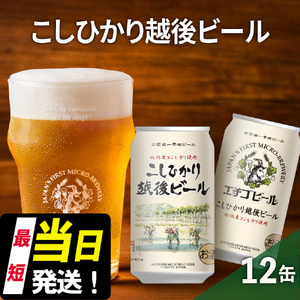 エチゴビール こしひかり越後ビール350ml缶×12本 クラフトビール ビール 全国第一号クラフトビール 越後ビール 地ビール アルコール お酒 酒 新潟県 新潟 