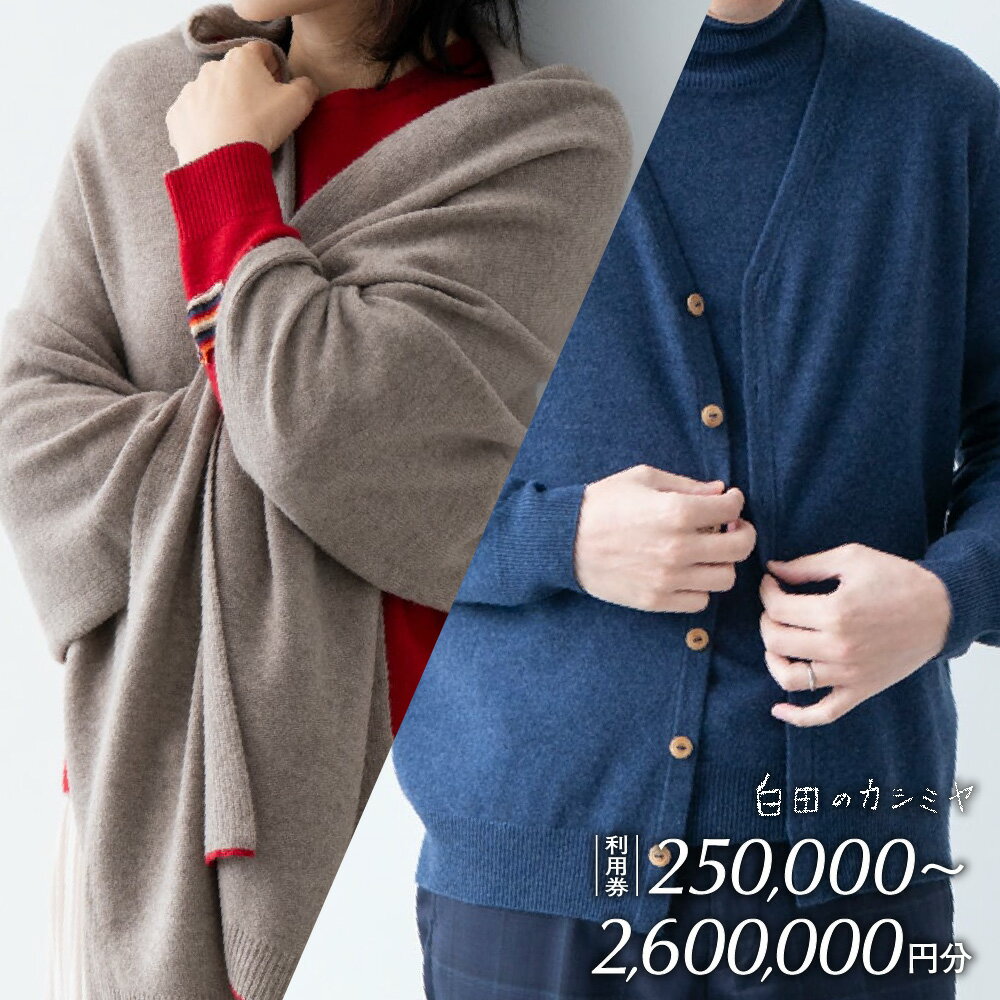 【ふるさと納税】カシミヤ 利用券 【25万円分～260万円分】≪白田のカシミヤ≫ カシミヤ 100％ 最高級 ニット マフラー ストール レディース メンズ レディースファッション 男性 女性 ギフト プレゼント クリスマス 誕生日 秋 冬 シンプル 日本製 カシミア
