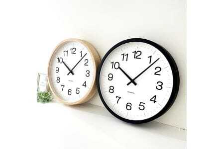 KATOMOKU Muku clock km-116　木製掛け時計（ブラック）