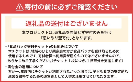 ひとり親家庭応援食品パック寄付チケット 100世帯分