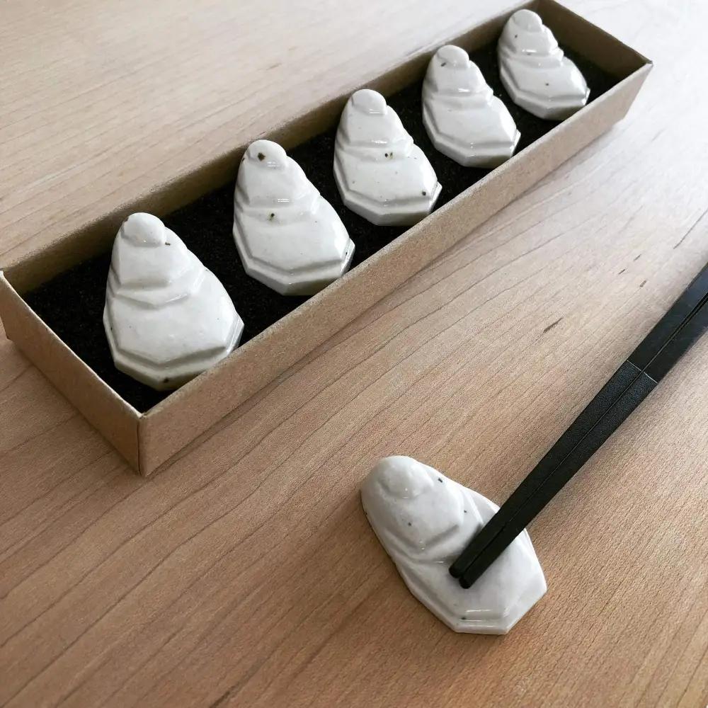 箸置き 岩屋工房 牡蠣殻 5個セット 箱入り 陶器製 広島県 呉市