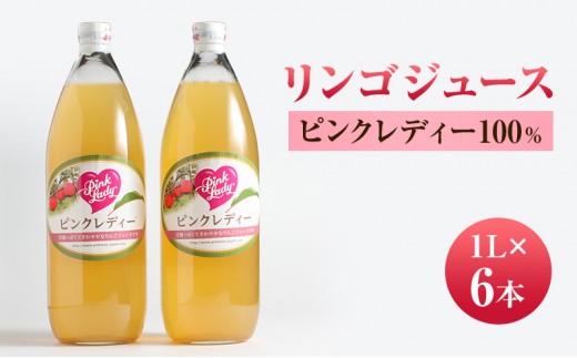 
                  リンゴジュース１L×6本 ピンクレディー100％ りんご フルーツジュース 長野県
                