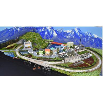 ふるさと納税 南箕輪村 Nゲージ鉄道模型ジオラマレイアウト 単線 引き込み駅【照明付】90cm×60cm