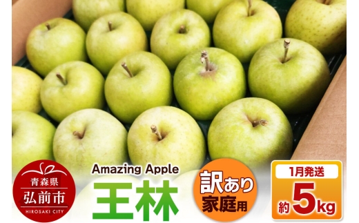 【27年1月発送】りんご 王林【訳あり】家庭用 約5kg [りんご 王林 訳あり 家庭用 5kg アップル おいしい 果実 果物 黄色 美味 林檎 青森県 弘前市]