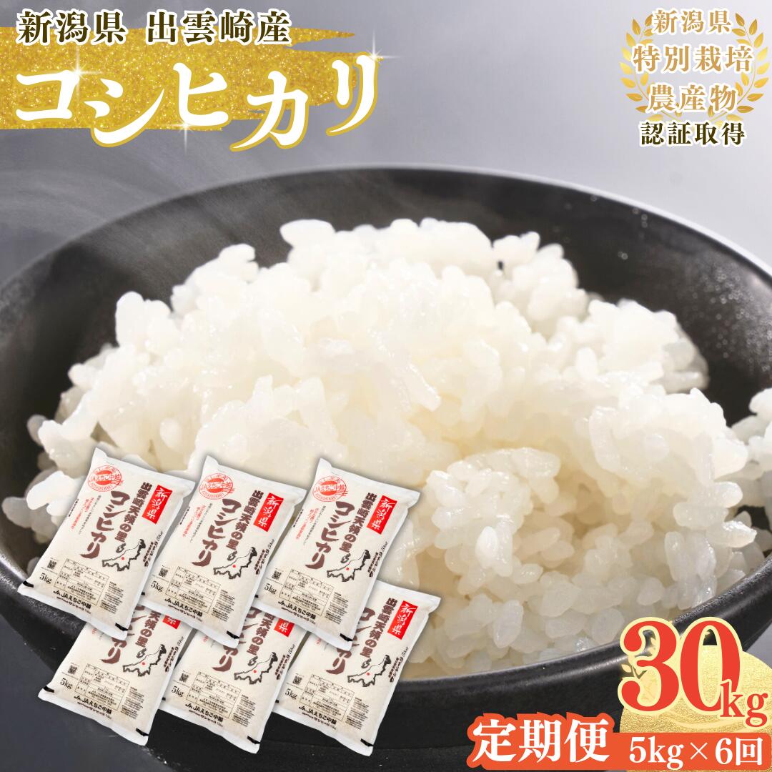 【ふるさと納税】【令和7年産新米】 特別栽培米 コシヒカリ 「天領の里」 定期便 5kg 6か月 毎月 新潟県産 出雲崎町産 白米 精米 お米 合計30kg