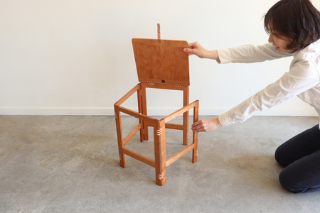 木製 折り畳み 椅子 「patol stool」  板座   ( 京都 宇治 家具 インテリア スツール イス 木 折りたたみ 和風 おしゃれ 人気 伝統 技法 受賞 )