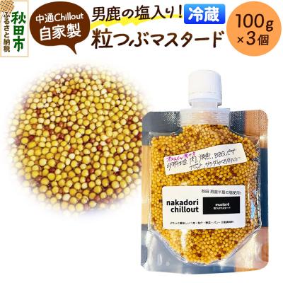 ふるさと納税 秋田市 男鹿の塩! 自家製 粒つぶマスタード(3個セット) 秋田県 秋田市|15_nca-020301