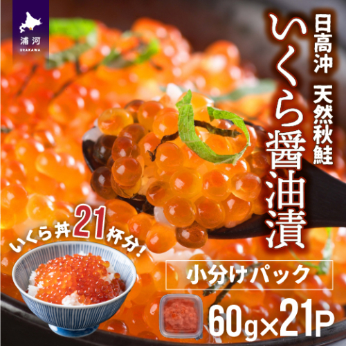 【サーモンフィレー付】北海道日高産 いくら醤油漬小分けパック(60g×21)[15-548]