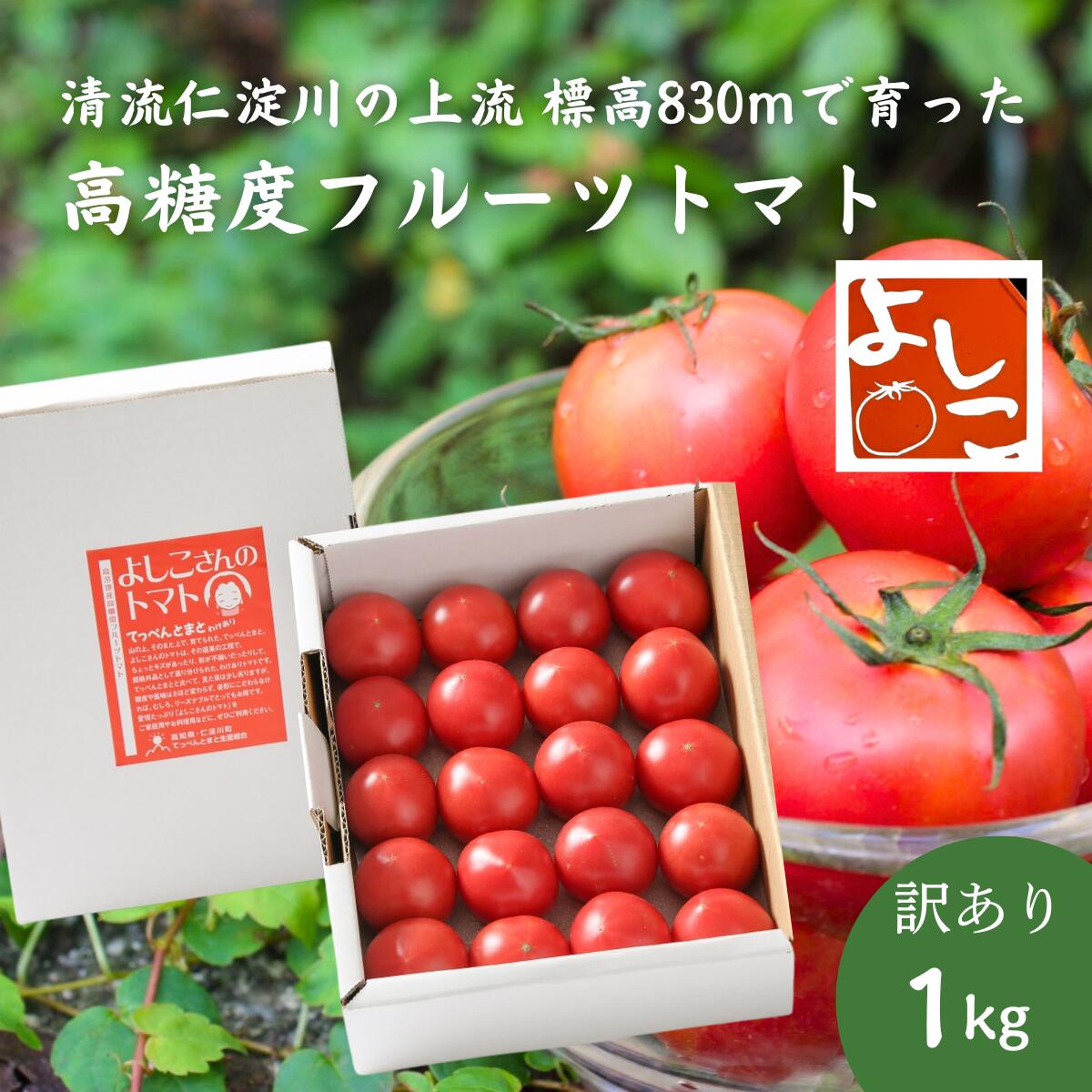 【ふるさと納税】【先行予約】【期間限定】夏秋限定 よしこさんのトマト 1kg（1箱）無加温栽培 高知県産 フルーツトマト とまと トマト 野菜 やさい 訳あり 産地直送 ※2025年10月中旬受付終了