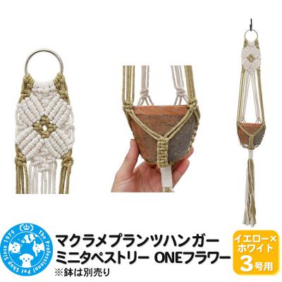 ふるさと納税 邑楽町 マクラメプランツハンガー ミニタペストリー ONEフラワー 3号用|09_chm-d10101ag