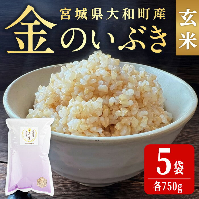 【ふるさと納税】玄米 金のいぶき 自宅用（5合×5袋）各750g 小分け お米 おこめ 米 コメ 玄米 ご飯 ごはん おにぎり お弁当【赤間農業開発株式会社】ta311