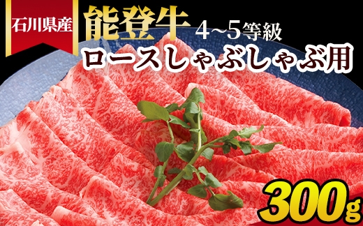 
                  石川県産 能登牛（4～5等級）ロースしゃぶしゃぶ用 300g
                