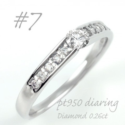
                  プラチナ ダイヤモンドリング 0.26CT  R3799DI-P2 #7【1754226】
                
