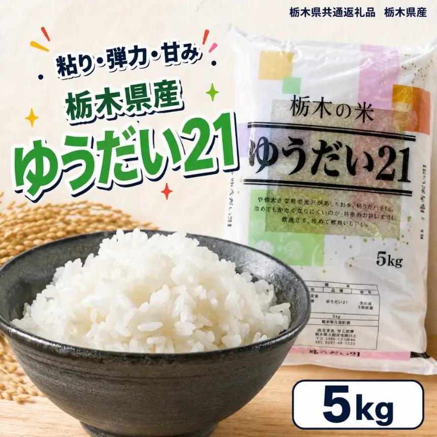 栃木県産 お米 白米 ゆうだい21 5kg | 栃木県 矢板市　栃木県共通返礼品 栃木県産