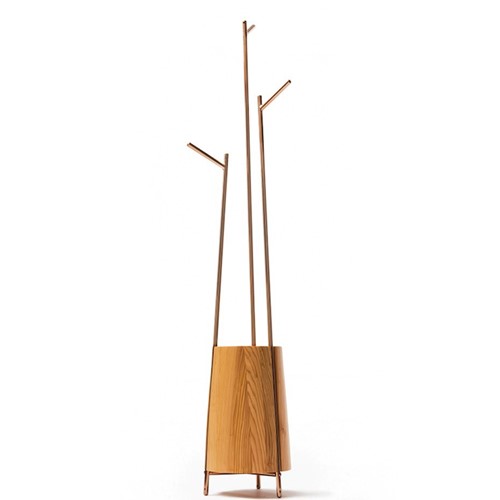 【ふるさと納税】【FIL】コートハンガー MASS Series Coathanger -Natural Wood & Copper Frame-　小国杉 コート掛け ハンガーポール 洋服掛け 帽子掛け インテリア 家具 木製 無垢材 小国杉 受注生産 おしゃれ リビング ダイニング ギフト 熊本 阿蘇 南小国町 送料無料