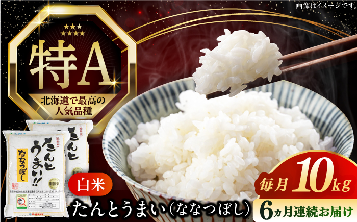 【全6回定期便】【令和6年産】たんとう米（ななつぼし）10kg《厚真町》【とまこまい広域農業協同組合】 米 お米 白米 ご飯 ななつぼし 北海道 定期便[AXAB021]