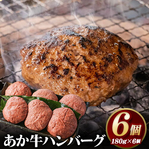 【ふるさと納税】あか牛 ハンバーグ6個（180g×6個） 白水乃蔵《60日以内に出荷予定(土日祝除く)》 あかうし 赤牛 冷凍