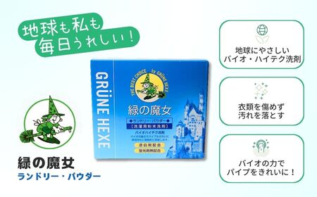 緑の魔女ランドリーパウダー1kg×3個セット(デパート専用品) | 茨城県 龍ケ崎市 洗剤 パウダー 粉末 粉末洗剤 環境配慮 エコ やさしい 洗濯 洗濯洗剤 衣類 汚れ よごれ 油汚れ 皮脂 皮脂汚