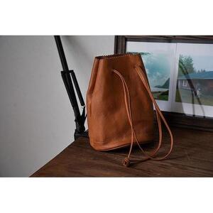 【レザー巾着】Drawstring bag　カラー：Red Brown【かばん ファッション 人気 おすすめ 】
