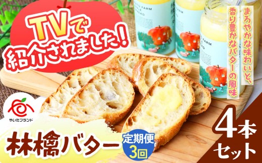 【定期便3回】林檎バター4本セット｜りんごスプレット スプレット アップルバター バター ジャム リンゴ スイーツ 朝食 産地直送 (毎月お届け）