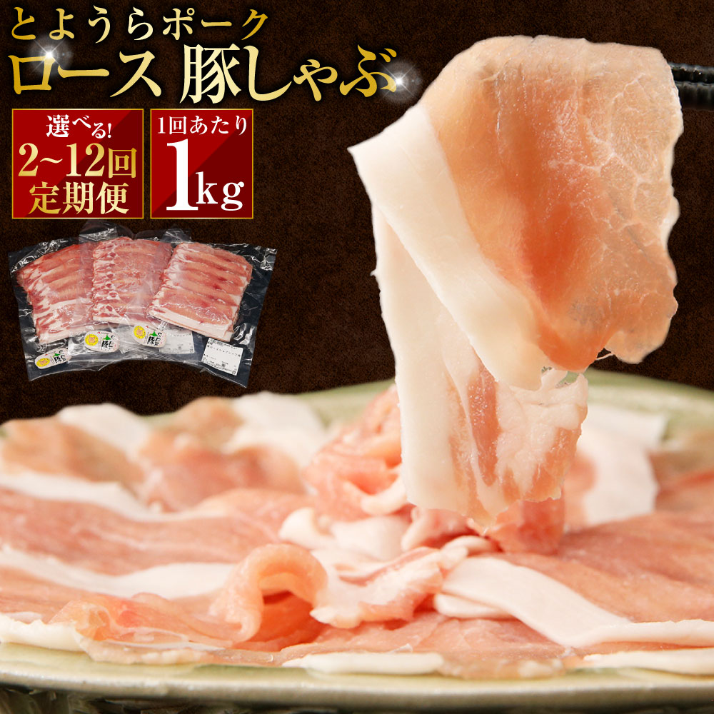 【ふるさと納税】 豚肉 しゃぶしゃぶ とようらポーク 1回あたり計1kg（500g×2パック） ロース 豚しゃぶ 北海道 豊浦産 SPF豚 ＜選べる定期便＞ 1ヶ月毎 2回～12回 ブランド豚 お肉 しゃぶしゃぶ 北海道産 国産 北海道 豊浦町 送料無料