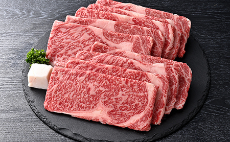 【森三商会】4等級以上の未経産雌牛限定　近江牛特選すき焼き 500g（ロース・肩ロース）【GM02SM】