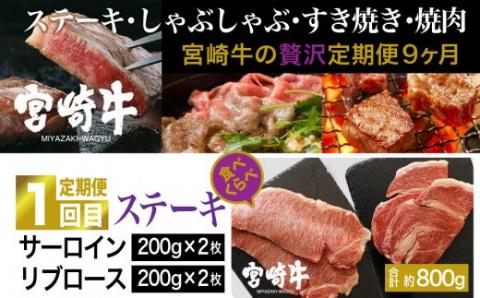 宮崎牛 食べ比べ 贅の極み 9ヶ月コース　牛肉[G7423]