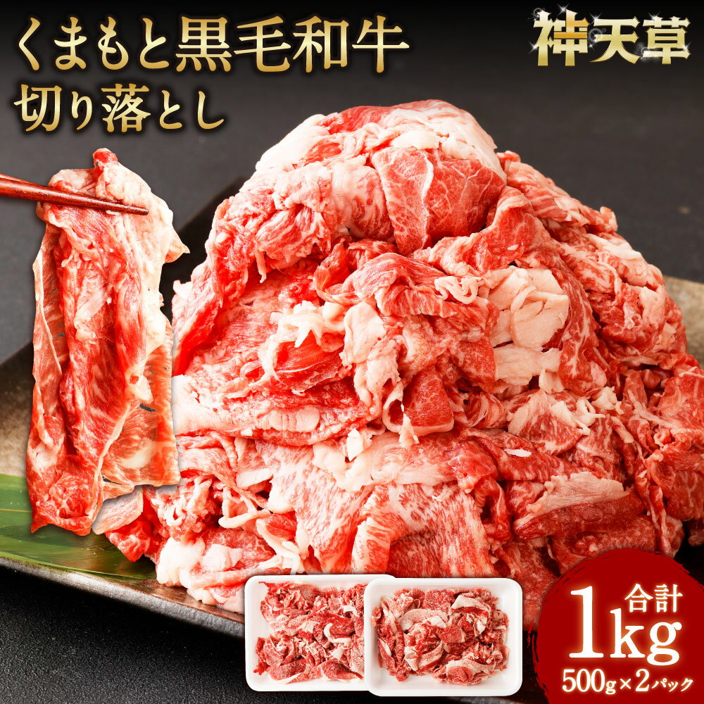 【ふるさと納税】くまもと黒毛和牛 切り落とし 500g×2パック 計1kg お肉 肉 牛肉 和牛 黒毛和牛 切落し 焼き肉 焼肉 すき焼き 冷凍 九州 国産 熊本県 上天草市 送料無料