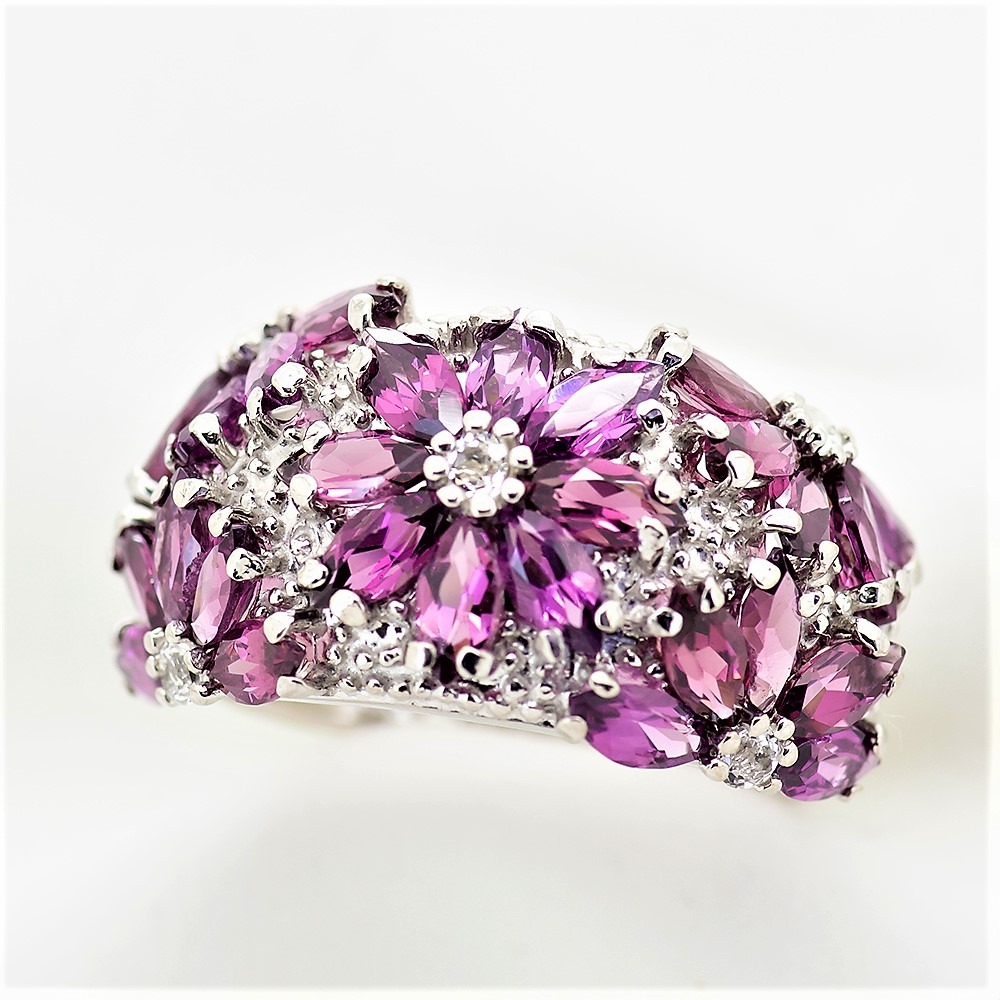 ロードライトガーネット リング 4.0ct SV925 (12505) 指輪 リング ロードライトガーネット ホワイトトパーズ シルバー ジュエリー アクセサリー 山梨県 甲斐市 BR-73
