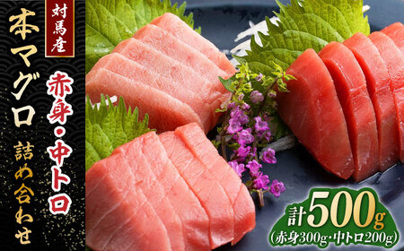 対馬産 本マグロ 500g（赤身300g、中トロ200g） トロの華 対馬 新鮮 マグロ トロ 鮪 刺身 [WAQ043]