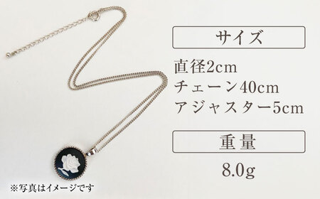 ＜ROUND＞シルバーペンダント　薔薇 グレー / ペンダント ネックレス アクセサリー ギフト 贈り物 / 瀬戸市 / 陶華[BBCD010]