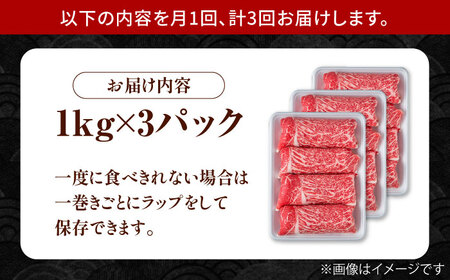 【圧倒的リピート率！】【3回定期便】佐賀県産 黒毛和牛 贅沢 切り落とし 3kg（1kg×3パック/回） 【株式会社いろは精肉店】[IAG185]