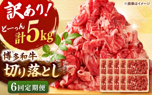 【全6回定期便】【訳あり】博多和牛 切り落とし 5kg(500g×10p）▼切り落とし 切落し 切り落とし肉 国産 定期便 桂川町/株式会社 MEAT PLUS [ADAQ130]
