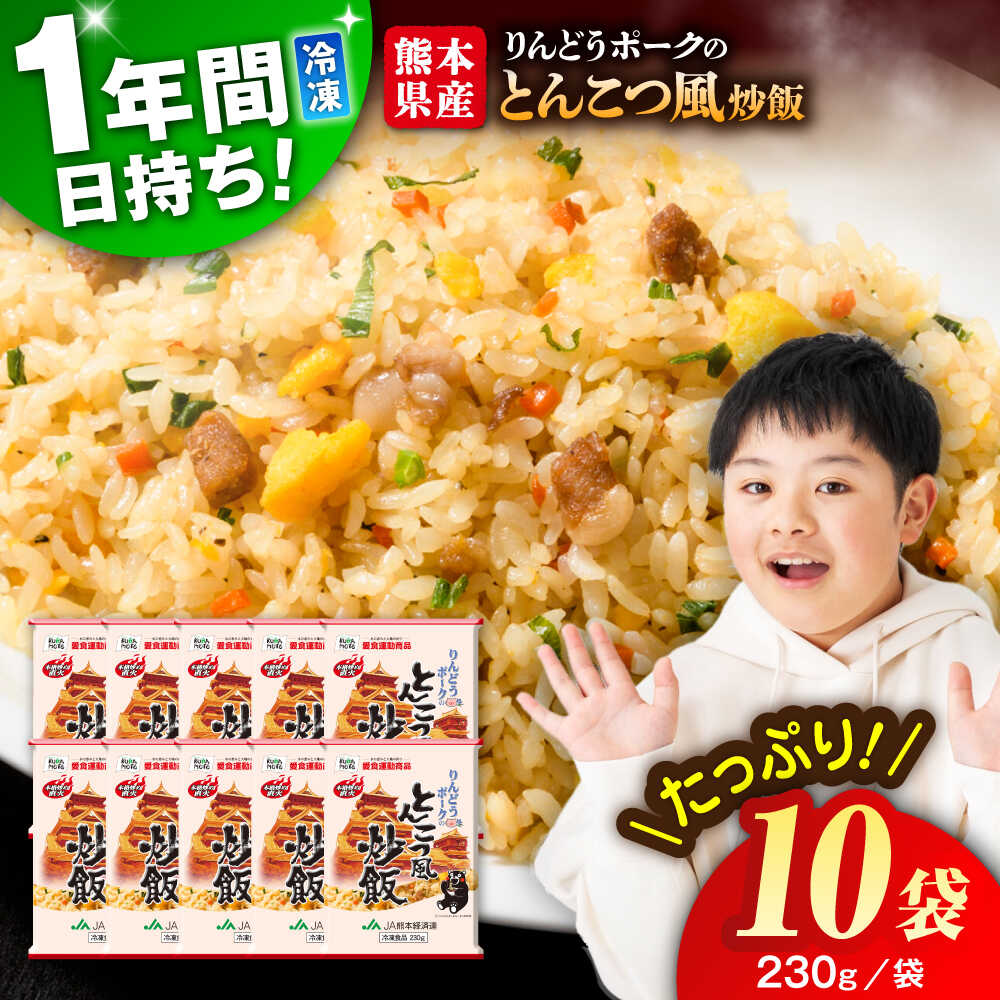 【ふるさと納税】熊本県産 こだわり炒飯 りんどうポークのとんこつ風 炒飯 計2.3kg (230g×10) / 冷凍食品 米飯 豚肉 チャーハン りんどうポーク ブランド肉 チャーハン 惣菜 冷凍 中華総菜 冷凍チャーハン 九州 熊本県 菊陽町 特産品【ユーユーフーズ株式会社】[BHCS009]