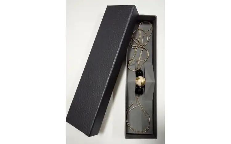 輪島うるし塗 HAKU Y字ネックレス（白金箔） wa049　ネック