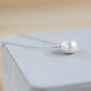 大粒！10mmパールの一粒ジュエリー 淡水パールネックレス チェーンカラー：シルバー サイズ：45cm PE001S ネックレス