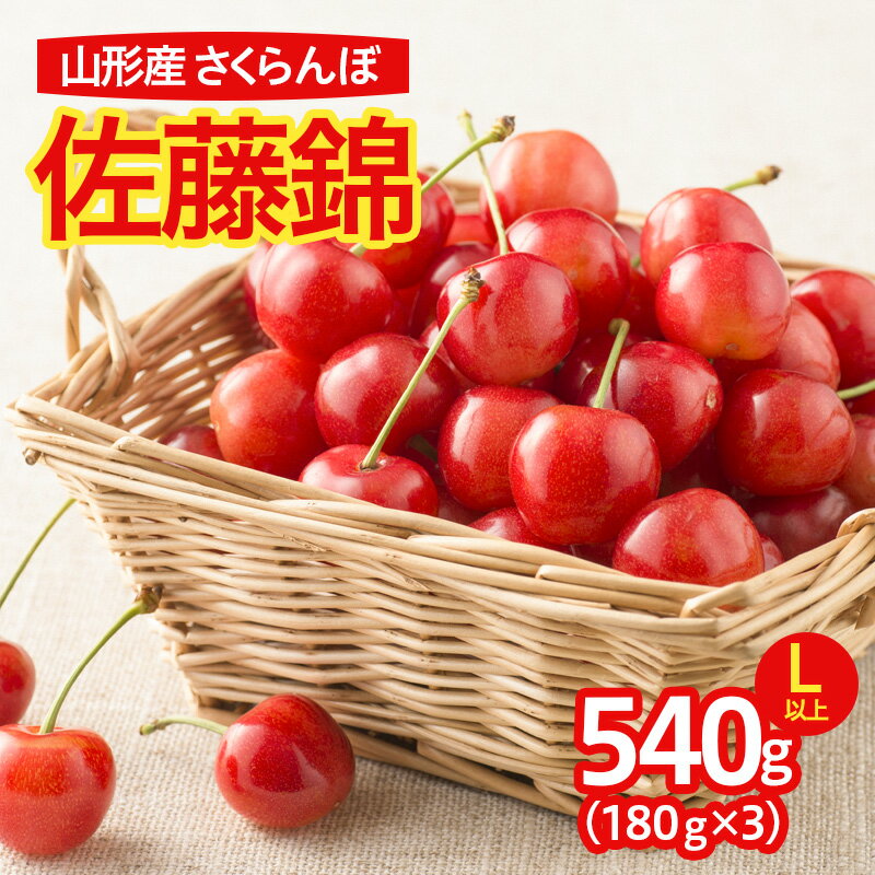 【ふるさと納税】 さくらんぼ 佐藤錦 540g(180g×3パック)L以上 フードパック 【令和8年産先行予約】FS25-638 くだもの 果物 フルーツ 山形 山形県 山形市 お取り寄せ 2026年産