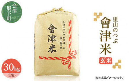3-J　里山のつぶ玄米30kg 令和7年産 ｜ 福島県会津坂下町オリジナルの玄米。米の一粒一粒が大きく、しっかりした食感、適度なもちもち感と甘みのあるお米です。 ※2025年9月下旬頃より順次発送予定