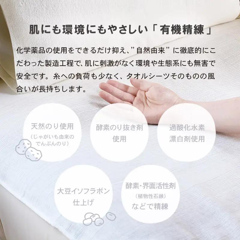 タオルシーツ4枚セット（ブルー）