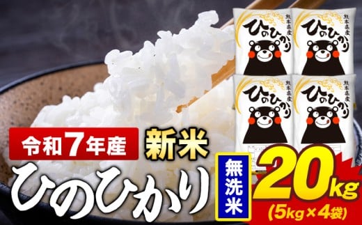 新米 令和7年産 無洗米 米 ひのひかり 20kg《7-14日以内に出荷予定(土日祝除く)》熊本県 菊池市 国産 熊本県産 精米 無洗米 送料無料 ヒノヒカリ こめ お米