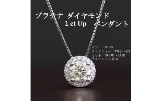 プラチナ1カラットアップダイヤモンドペンダント＜45cm＞　1本【1491347】