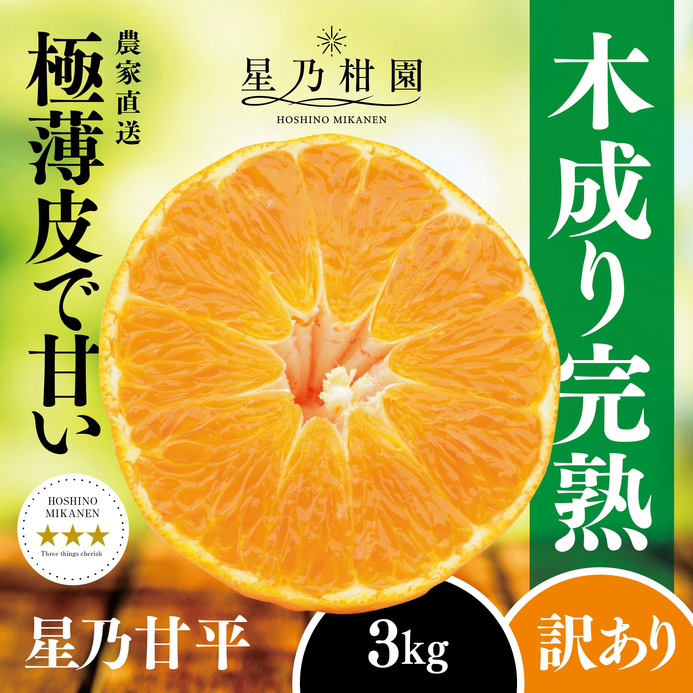 【ふるさと納税】【訳あり】星乃みかん園の甘平(3kg)【C45-88】_【1535971】