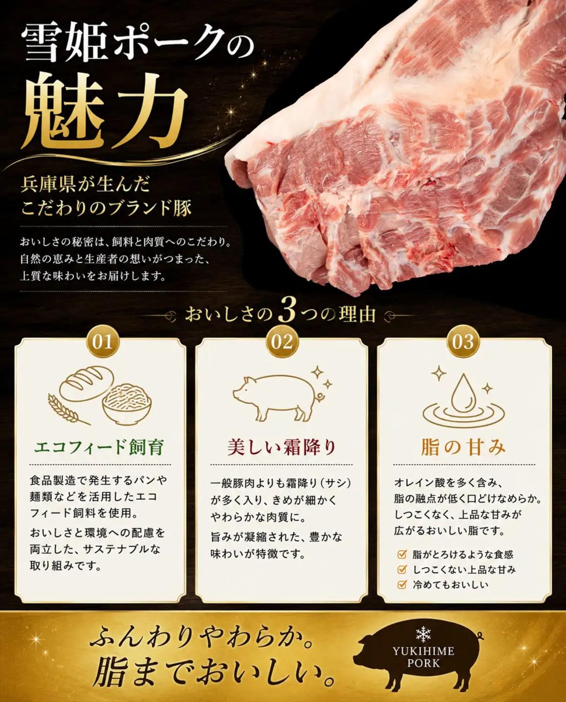 スピード出荷 豚肉ブロック 〈訳あり・大容量〉ひょうご雪姫ポーク 肩ロース  2.5kg以上 ブロック肉
