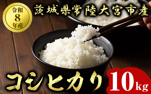 ＜2026年10月発送＞常陸大宮産 コシヒカリ 10kg（5kg×2） 米 お米 令和8年産 精米 白米 こめ コメ ご飯 10キロ 茨城県産 【有限会社 宇佐美米店】【ho1751】