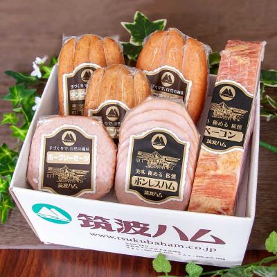 ふるさと納税 阿見町 筑波ハム 銘柄豚「常陸の輝き」バラエティ6品(ハム・ベーコン・ソーセージ)【茨城県共通返礼品】