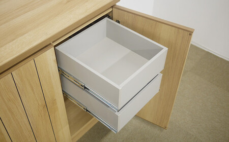 160 サイドボード ミュール 選べる2色（WH色／NA色） 家具 収納 棚 収納棚 リビング ダイニング 4枚扉 幅160cm×奥行き40cm×高さ85cm 柳川市 